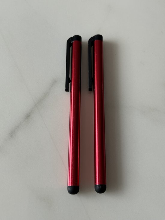 2 Stuks Tablet & Telefoon Stift / Stylus pen universeel / Robuuste Touchpen / Touchstift / Touch / Touchscreen Pen / Rood van Merkloos