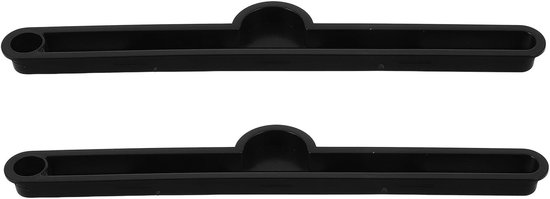 2 Stuks Tafelmontage Kanaal Zwarte Plastic Groef Inzetstuk Vouwtafel Accessoires Zonder Gereedschap Universele Vervangende Bed Tray Onderdelen Tablet Houder Steun