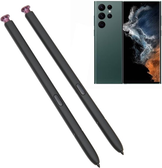 2 Stuks Telefoon Stylus Touchscreens S Pen Vervanging voor S22 S22 Ultra 5G, Stylus Pen met 5 Vervangbare Tips en Uitwerppen, Hoge Precisie Tekenpen Zonder BT (Paars)