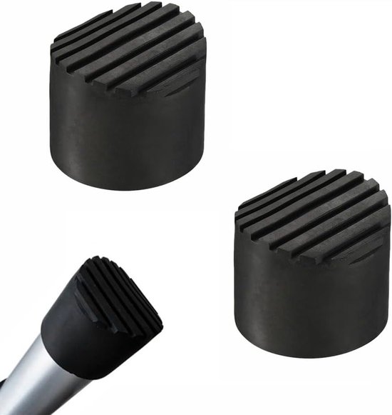 2 stuks telescopische ladder rubberen voeten, past 72 mm buisdiameter, gegolfde antislipbasis met interne spiraalhandgreep, voorkomt uitglijden en rotatie, vervangende hulzen voor verlengladders