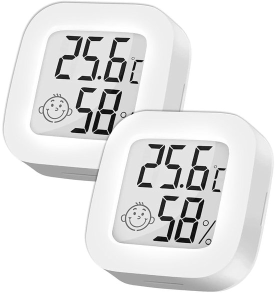 2 stuks thermometer, hygrometer, mini-thermometer voor binnen, hygrometer