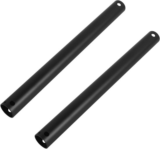 2 Stuks Universele Plafondventilator Verlengstang Zwart Stevige Verlengstok voor Ventilator Ophanging Eenvoudig Te Installeren voor Slaapkamer Woonkamer Brede Compatibiliteit