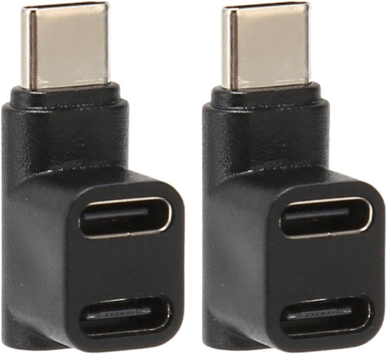 2 Stuks USB C 3.1 90 Graden Hoekadapter, Snelle 10Gbps Gegevensoverdracht