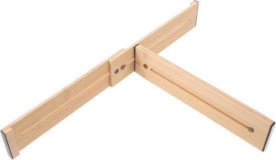 2 Stuks Verstelbare Bamboe Ladeverdelers Uitrekbaar Magnetische Scheidingsplaten voor Keuken Babykleding Kantoorbenodigdheden Eenvoudig Te Installeren