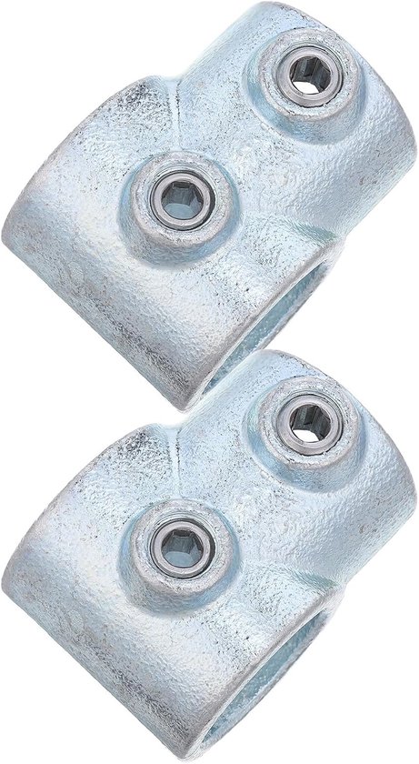 2 Stuks Versterkte Verzinkte Stalen Connector Duurzame Hoekverbinder voor DIY Opslagrek Handrail Ondersteuning Stalen Frame Montage
