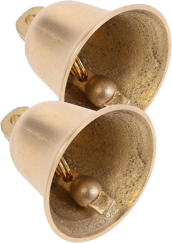 2 Stuks Vintage Koperen Bel Duurzame Retro Windgong voor Huisdecoratie Ambachtelijke Kerstversiering Veelzijdige Decoratieve Klokken voor Binnen Buiten