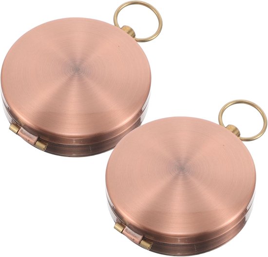 2 Stuks Vintage Metalen Zakkompas met Flip Cover Compact Robuust Navigatie-instrument voor Wandelen Varen Retro Stijl Outdoor Tool voor Overleving Reizen