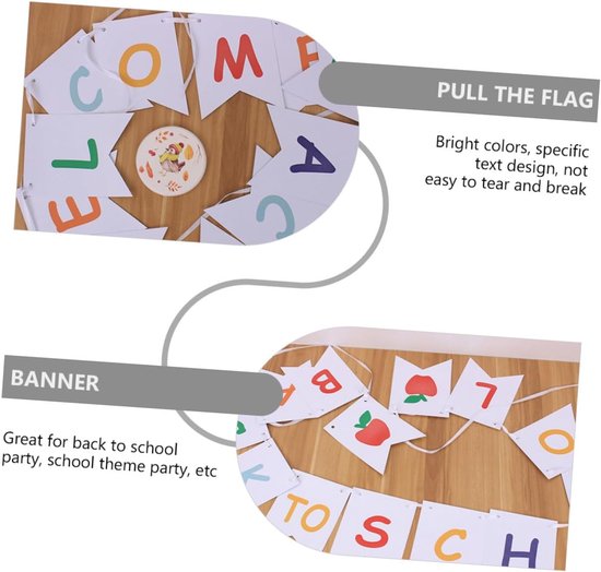 2 Stuks Vrolijke Schoolklaslantaarns Decoratieve Terug Naar School Banners Lichtgewicht Feestversiering Voor Schoolfeest