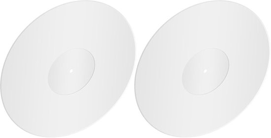 2 Stuks Witte Acryl Platenspeler Slipmat Antistatische Vinyl Record Mat voor Geluidsreductie Bescherming Geschikt voor Vintage Moderne Platenspelers