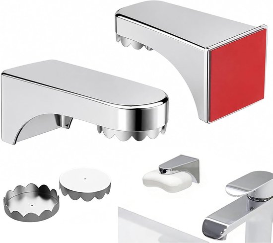 2 stuks zeephouder magneet, zeephouder zonder boren, zeephouder magneet zonder boren, zeepbakjes wandmontage, zeepmagneet met bloemendeksel, voor wastafel, douche, bad