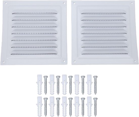 2 Stuks Zolder Vent Aluminium voor Binnenwelving Muur Vierkante Metalen Schuur Louvre Grille voor Buitendeur Huis Garage Plafond
