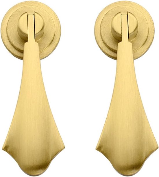 2 stuks Zuiver Koper Ladekast Kastdeur Handvat Messing Meubels Handvat Kastdeurgrepen (Koper goud 74 * 25mm)