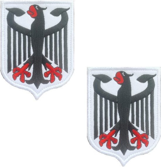 2 stuks zwart Duitsland adelaar patch Tactische adelaar schild patch met sluiting voor kleding tassen rugzak uniform vest hondenharnas militair tactisch buiten uitrusting