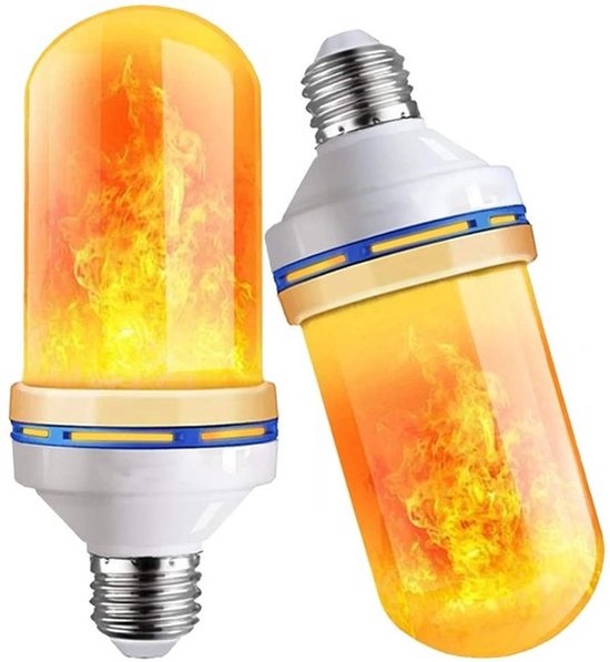 2 STUKS/SET LED E27 Vlamlamp Vuurlamp Maïslamp Flikkerende Blauwe Cirkel LED-lamp Dynamisch Vlameffect 110V-220V voor Thuisverlichting