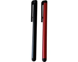 2 stylus pennen universeel / Tablet & Telefoon Stift / Robuuste Touchpen / Touchstift / Touch / Touchscreen Pen 2 stuks - Zwart/Rood