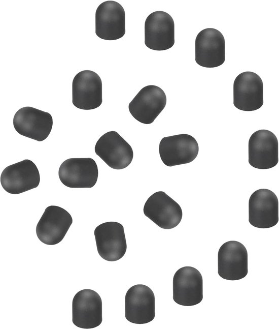 20 reserve penpunten 6,5 mm capacitieve geleidende punten van siliconenrubber, zwart