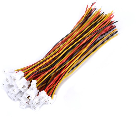 20 stuks JST 1,25 mm JST 2-pins/3-pins connectoren, micro-elektrische mannelijke en vrouwelijke connectorstekker met draden kabels (3-pins mannelijk en vrouwelijk)