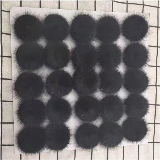 20 stuks kunstbont pompon kunstbontpompon pluizige pluizige pompon bal voor doe-het-zelf handwerk gebreide muts sjaals haken breien decoratie accessoires zwart 2,5 cm