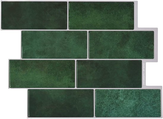20 stuks metrotegels donkergroen 29 x 21 cm zelfklevend