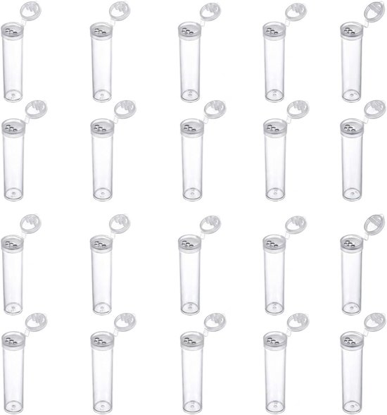 20 Stuks Mini Kruidenstrooiers 7g met 5 Gaten, Draagbare Plastic Zoutstrooiers Klein, Reizen Specerijenpotten voor Kamperen, BBQ, Picknick en Brooddoos, Transparante Peper Strooier Set