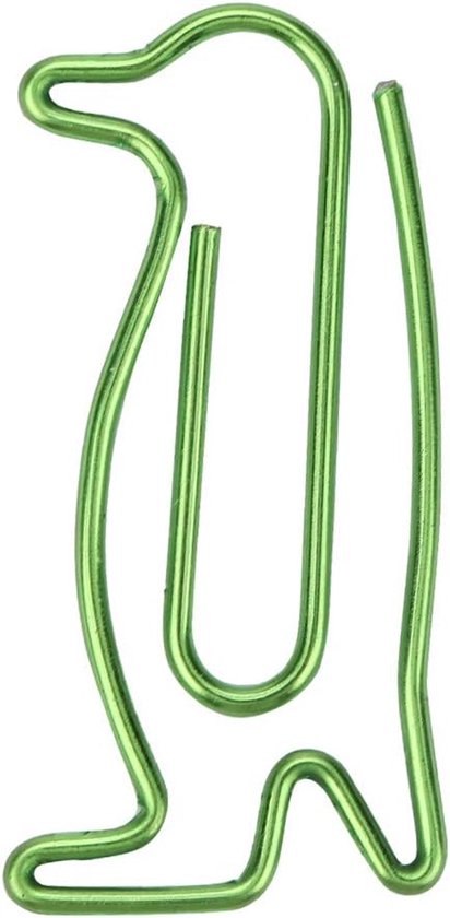 20 stuks mooie pinguïn vorm metalen paperclips pinguïn vorm bladwijzer school kantoor persoonlijke documenten organisatie clips, verjaardagscadeaus (groen)