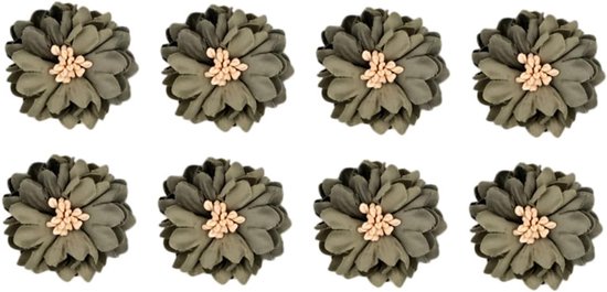 20 Stuks Olijfgroene Gesimuleerde Chrysanthemum Applicatie Patches voor Kleding Creatieve Diy Naaibenodigdheden Veelzijdige Decoratie voor Kleding Tassen Accessoires