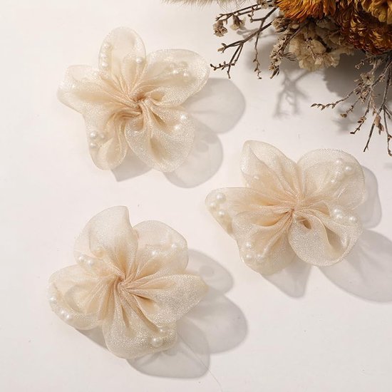 20 Stuks Parel Kunstmatige Bloem Kleding Decoratie Accessoires, 6Cm Bloemkoppen Voor Maken Haar Accessoires
