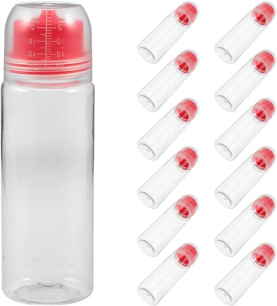 20 stuks plastic knijpflesjes - 100 ml/3,4 oz navulbare doseerflesjes met maatdop voor vloeibare chemicaliën - lege flesjes voor laboratoriummonsters, ideaal voor op reis