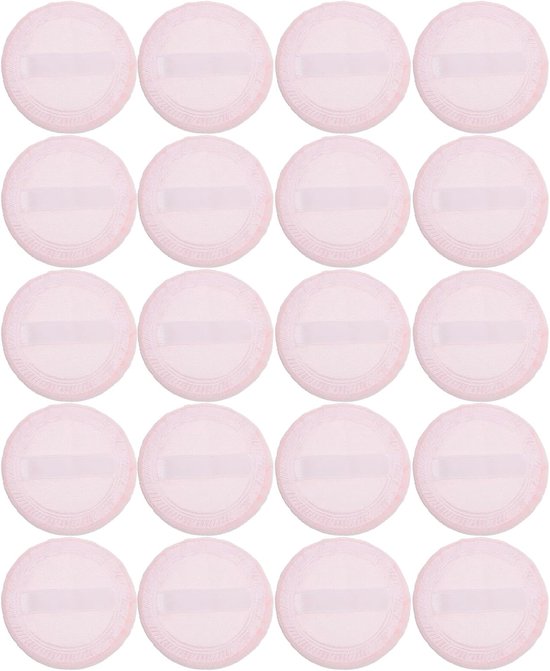 20 Stuks Ronde Velours Poederpuff Roze Herbruikbare Make-up Spons voor Losse Compacte Poeders Krachtige Olieabsorptie Geschikt voor Dagelijks Gebruik Onderweg voor Dames