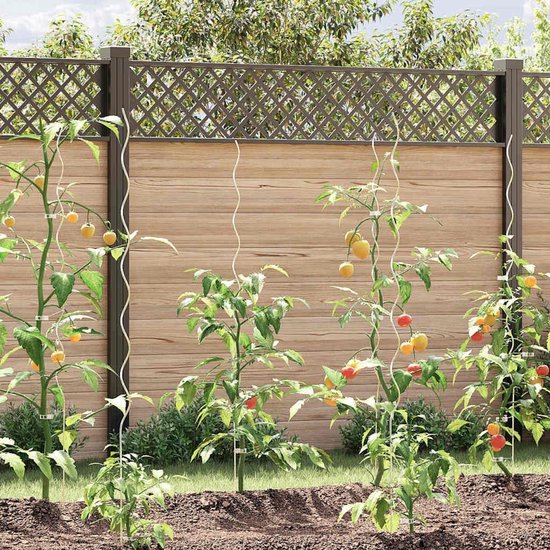 20 stuks spiraalvormige plantensteunen, 150 cm, zilver, rankhulp voor tomaten, bonen en klimplanten, robuuste stalen staaf voor de tuin