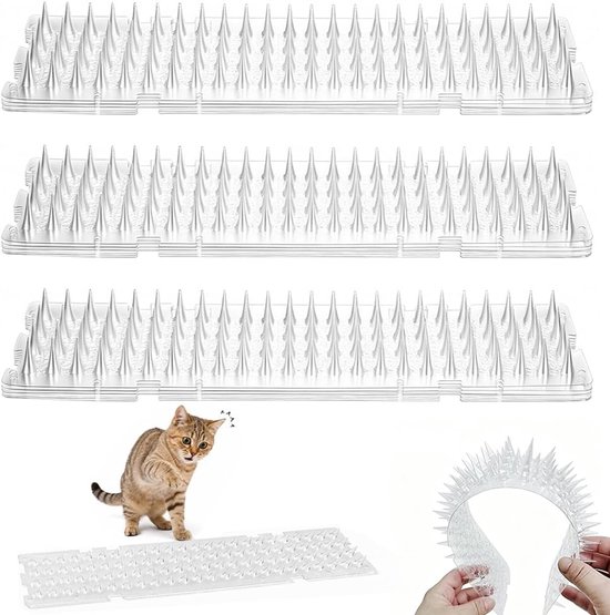 20 stuks transparant doornrooster tegen katten, 42 x 8,2 cm, kattenafweermat, kattenafweermat, kattenafweermat, voor tuin, binnen en buiten