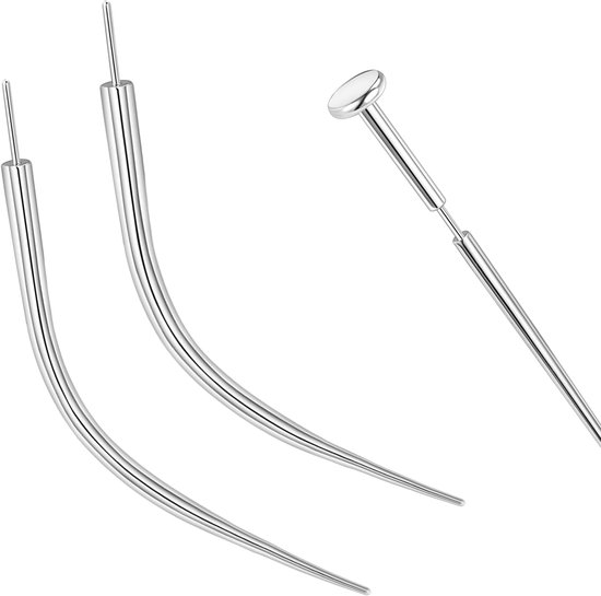 20g/18g/16g/14g Gebogen ASTM F136 Titanium Piercing Kit Taper Insertion Pin voor Threadless Tragus Helix Lip Neus Helix Piercing Sieraden Kraakbeen Oorbellen Labret Studs Neus Stud