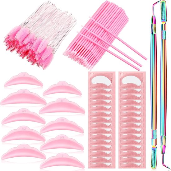232 Stuks Lash Lift Tool,Lash Lift Staven Siliconen Wimper Pads Wimper Separator Tool met Scheidende Kam Micro Wattenstaafjes Crystal Mascara Paar Oog Pads Wimperverlenging