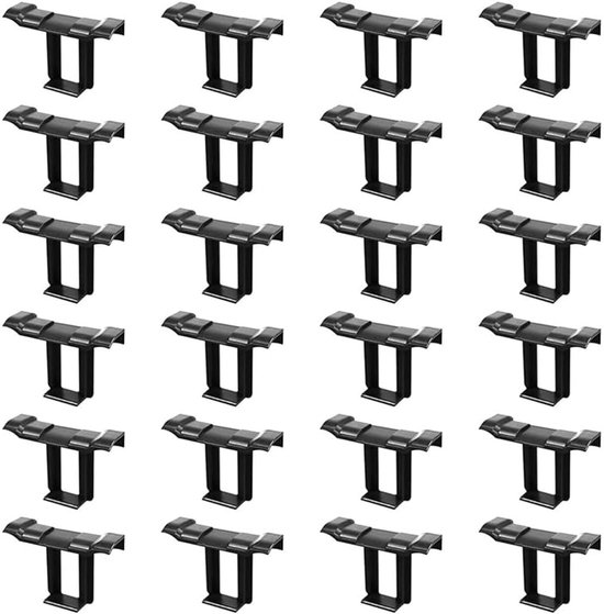 24 stuks zonnepaneel waterafvoerklemmen, universele PV-modules watergeleidersklemmen PC fotovoltaïsche paneelreinigingsgesp voor afvoer, zwart 35 mm
