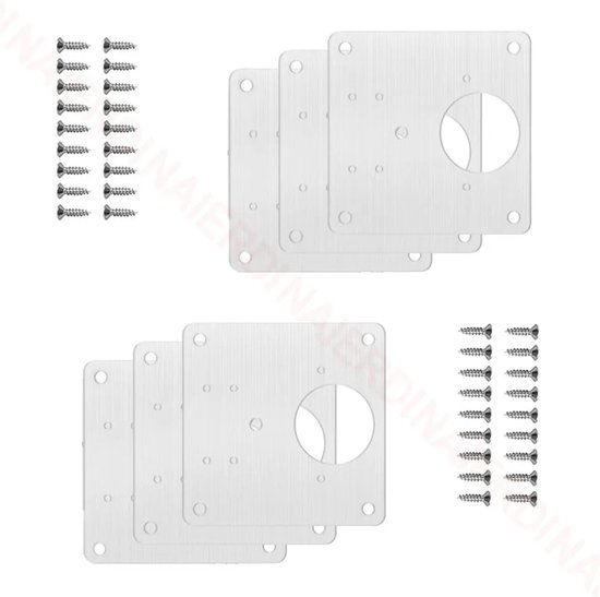 2/4/6/8 stuks scharnier reparatieplaat roestvrij staal opvouwbare tafelkast deur scharnier verbinding reparatie plaat kast hardware (kleur: 6 stuks)