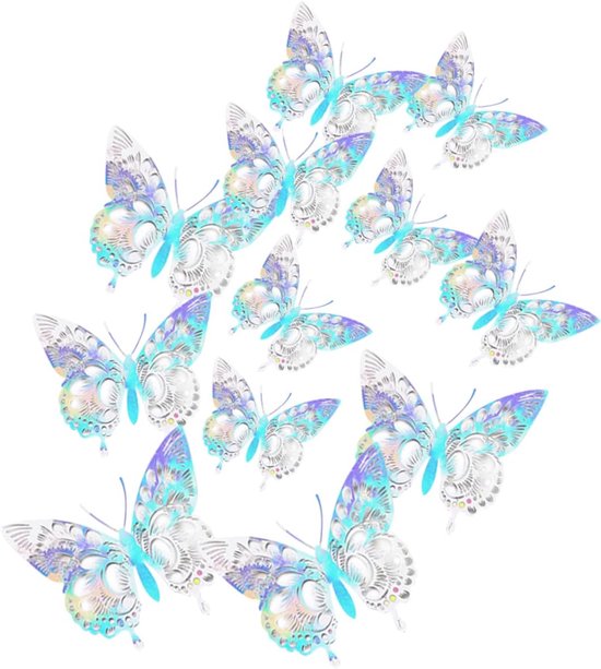 24stuks Vlinders Wanddecoratie Stickers Kleurrijke Muurstickers Voor Feestjes Kinderkamers Duurzame Eenvoudig Aan Te Brengen Decoraties Voor Thuis