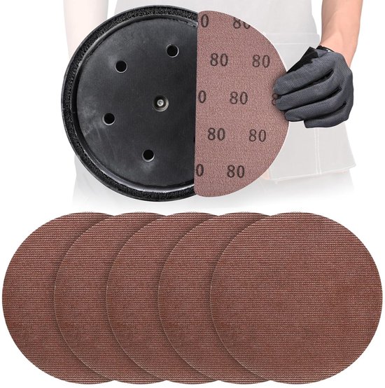 25 stuks schuurroosters 225 mm klittenband P80 voor