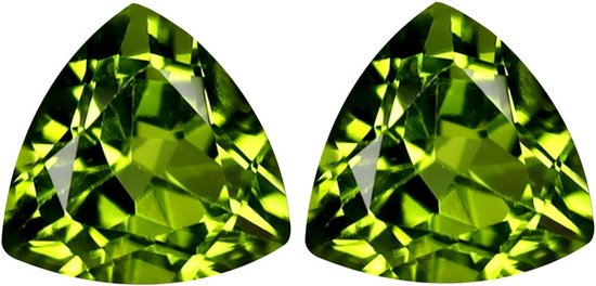 2.71 ct (2 stuks) AANPASSENDE PAAR Driehoek Cut (7 x 7 mm) Groene Peridoot Echte Losse Edelsteen, edelsteen, peridoot