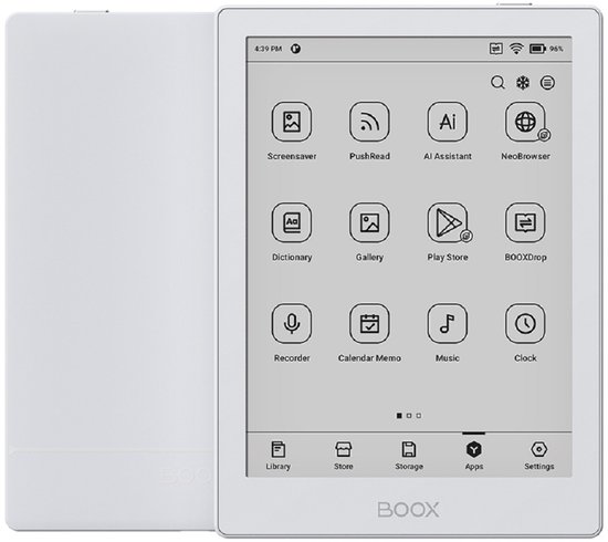 2e Kansje BOOX Go 6 - 6" e-inkt e-reader - Wit - Android 11, Play Store van Merkloos