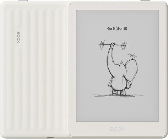 2e Kansje BOOX Go 6 (Gen II) - 6'' e-Reader – Schelp - 300 PPI ePaper, Android, Google Play Store, 3 GB RAM, 32 GB opslag, microSD, verstelbare frontverlichting, InkSense Plus-compatibel
