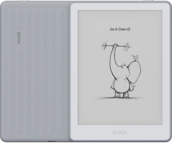 2e Kansje BOOX Go 6 (Gen II) - 6'' e-Reader – Stone - 300 PPI ePaper, Android, Google Play Store, 3 GB RAM, 32 GB opslag, microSD, verstelbare frontverlichting, InkSense Plus-compatibel