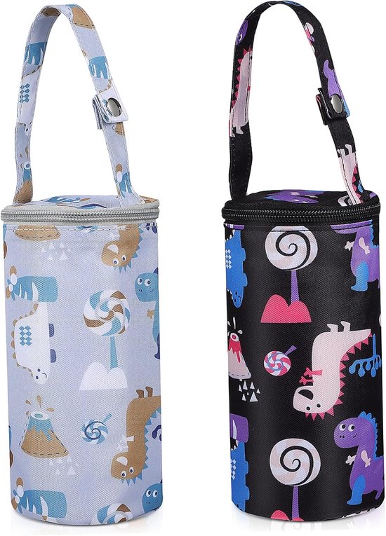 2stuks Isolatie Tassen Met Cartoon Patroon Warmhoudtassen Voor Melkflesjes Geschikt Voor Kinderwagens Rugzakken Voor Babyvoeding