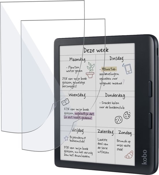 2x Geschikt voor Kobo Libra Colour - Screenprotector - Beschermglas Folie van omoton