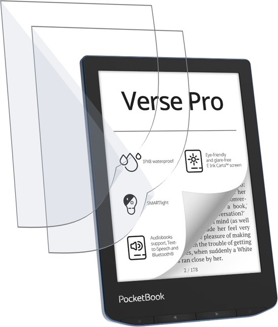 2x Geschikt voor Pocketbook Verse / Verse Pro / Vivlio Light / Vivlio Light HD - Screenprotector - Beschermglas Folie van Savvies