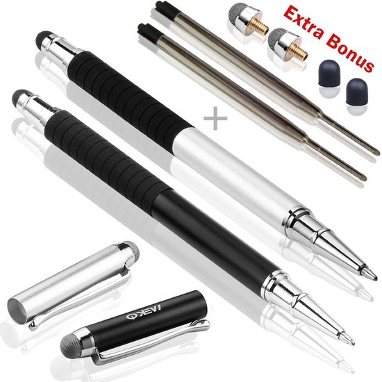 3-in-1 Stylus Pen met Balpen en Fiber Tip voor Alle Touchscreens