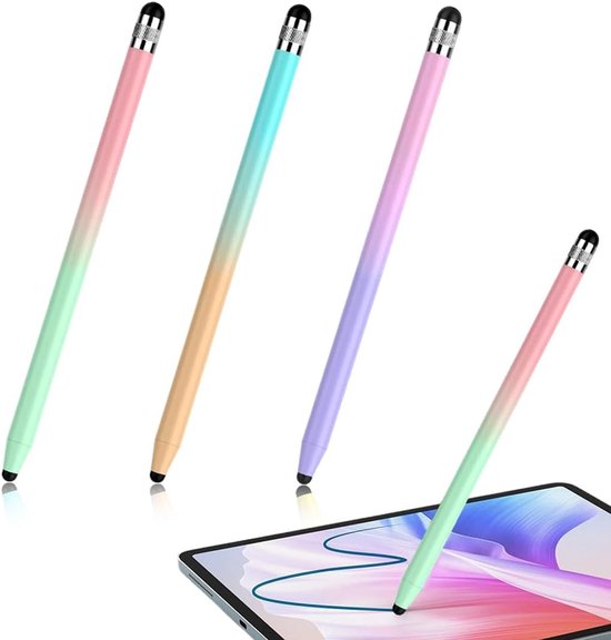 3 Pack Tablet pen Touchscreen pen 2 in 1 rubber stylus touchpen voor alle smartphones/tablets iPhone iPad Pro Mini iWatch Samsung Huawei Xiaomi Surface Chromebook enz