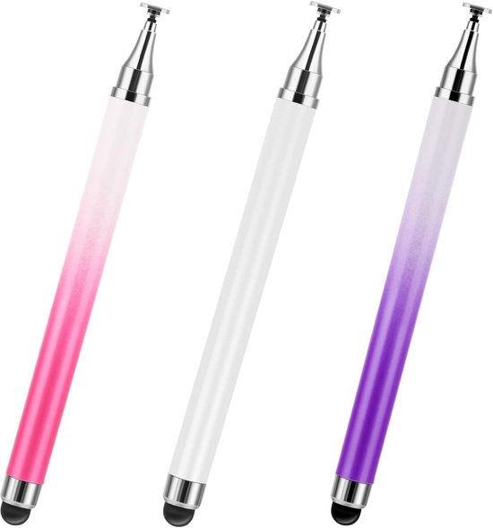 3 Pcs Tablet Pens voor Alle Tablets - Pen voor Tablet - Mobile Phone Pens voor Smartphones - Touch Pen - Rubber Stylus Pen voor Phone Pad Tablet - Purple - White Pink - Stylus Touch Pen Accessoires van Merkloos