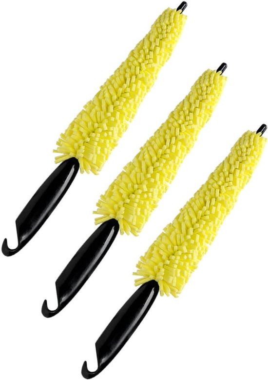 3 Stuks Bandenborstel auto interieur detailleringskit banden wiel borstel banden auto schoonmaken applicator voor bandenglans automobiel gereedschap detaillering penseel p.p