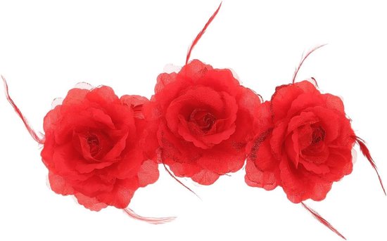 3 stuks bruidsrozen haarspelden - Kunstmatige rozen haarclips voor dames, perfect voor feestelijke gelegenheden of een gala - Mexicaanse haarbloemen haarspeld hoofdversiering rood