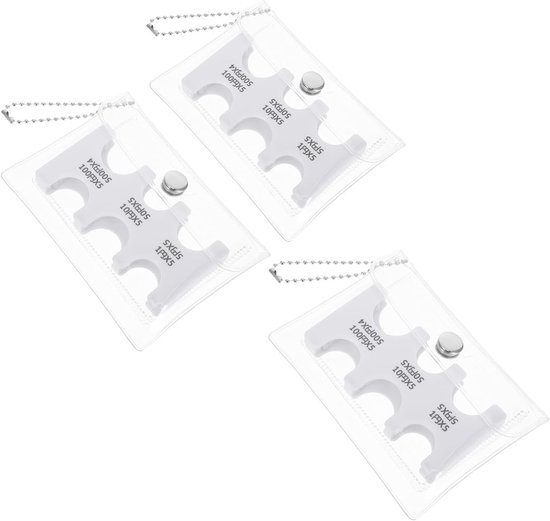 3 Stuks Delige Japanse Yen Coin Organizer met Vakjes Transparante PVC Etui Compact Lichtgewicht Muntendispenser voor Reizen Thuis Kantoor Wit